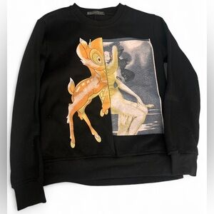 BNCH Bambi Graphic Black Crew Neck Sweatshirt Size Medium